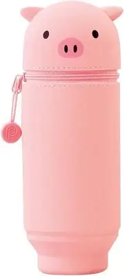 Kawaii Pig Large Stand Up Pencil Case for School Office College, Cute School