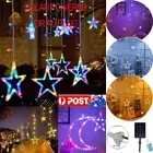 Moon Star LED Solar / PLug Curtain String Fairy Lights Outdoor Home Party Decor