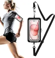 Phone Armband, Waterproof Arm Bands for Running, Wrist Bag Storage for Smartphones, Workout Exercise Carrier, Travel Hiking Accessories, Adjustable Strap, 7.48 x 4.13 inches