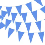 100ft Blue Pennant Banner Flags with 60PCS Triangle Bunting Flags
