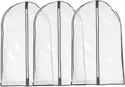 CAXUSD 3Pcs Clothes Covers for Storage Reusable Garment Bags with Zipper Capacity Dustproof Protector Transparent Front for Easy Viewing