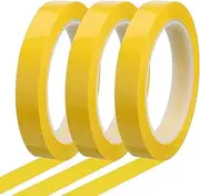uxcell Whiteboard Tape 16mm x 66m Pinstripe Graphic Chart Line Grid Marking Tapes for Classroom Office Dry Erase Board Art, Dark Yellow, Pack of 3