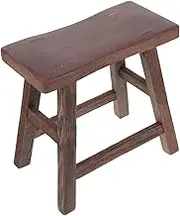 OFFIGAM Rustic Wooden Step Stool Compact and Lightweight Design for Durable Solid Wood Shoe Changing Stool for Bathroom Kitchen and Bedroom Use