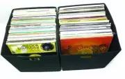 (2) 12" or LP Record (Vinyl) Black Fabric Box For Road or Storage (Stackable).