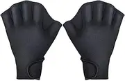 Swim Training Gloves,Aqua Gloves Webbed Paddle Swim Gloves,Web Frog Swim Gloves Aquatic Fitness Water Resistance Training for Swimming Diving with Wrist Strap