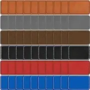 60 Pcs Blank Leatherette Hat Patches with Adhesive Rustic Leatherette Rectangle Patch Faux Leather Patches for Hats Custom Fabric Repair Sew Laser Supplies (Dark Colors,3 x 2 Inch)