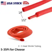 ID 1/4" Marine 3:1 Heat Shrink Tubing Waterproof Red Connection Wire Sleeves