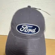Ford Trucker Hat Blue Mesh Adjustable Cap New