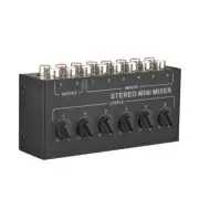 Mini Stereo 6 Channel Passive Mixer RCA Portable Audio Mixer 6 In 2 Out Stereo D