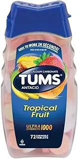 TUMS Ultra Strength 1000 Chewable Tablets Assorted Tropical Fruit - 72 ct
