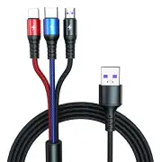 5A USB-A to iP/Type-C/Micro USB Cable Support Huawei Super Fast Charge VOOC&Dual Engine Flash Charge Fast Charging Data
