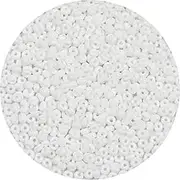 ORNSHIZI 4mm White Flat Seed Beads, 50grams About 780pcs Seed Beads for Making Waist Bracelet Earring Necklace Jewelry