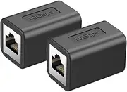 LEKVKM Ethernet Extender 10Gbps RJ45 Coupler for Cat8/Cat7/Cat6/Cat5e/Cat5 Cable - in Line Adapter for PC Router Modem PS5 Xbox Female to Female (2 Packs Black)