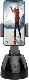 FAMKIT Auto Face Tracking Phone Holder,No App, Phone Camera Stand with Remote and Gesture Control,Face Body Phone Camera Mount Gesture Control for Vlog/Live Stream/Video Recording