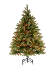 National Tree Company 4.5ft Feel-Real Downswept Douglas Fir Hinged Tree with 450 Multi Lights