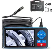 GUYOS Dual Lens Endoscope Camera with Light 720P Borescope with 4.5in IPS Screen 16.4ft Flexible Probe Cable IPX5 Waterproof 4-Level Brightness Adjustable for Machinery Maintenance/Pipe Repair/