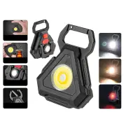 LED Keychain Light Type-c Rechargeable Portable Camping Lamp Powerful COB Torch With Magnet Hook Corkscrew Waterproof Wo