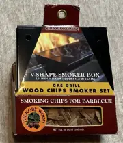 New Charcoal Companion V-Shape Smoker Box Wood Chips Smoker Set Hickory Wood