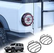 1 Pair Taillight Cover Compatible with Ineos Grenadier 2020-2024 Black Tail Light Guard Metal Rear Light Protector Cover Accessories (Matte Black)