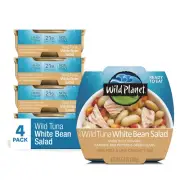 Wild Planet Ready-To-Eat Wild Tuna White Bean Salad with Organic Chickpeas, Carr