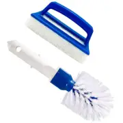 2 Pcs Pool Cleaning Brush Deck Scrub Tile Scrubber Handheld Scrubbers for