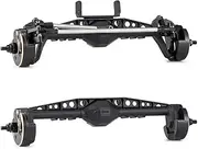 1/10 Front and Rear Axle Set for Ca&Pra UTB10 1/10 RC LCG Crawler Rock Truck Complete Plastic Portal Axle and Heavy Brass Knuckles Diff Cover Front&Rear Bridge Axle Set(Styles D F-R Axle)