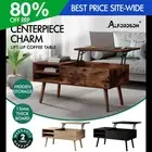 ALFORDSON Coffee Table Lift Up Top Laptop Desk Hidden Storage Shelf Wooden Legs