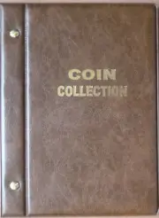 VST Small COIN ALBUM STOCK ALBUM BROWN COLOUR with 6 PAGES holds 118 COINS