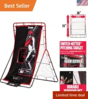 Compact Red Baseball Pitching Target and Rebounder Net for Efficient Practice