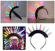 2 NEW LIGHT UP SPIKE MOHAWK / PRINCESS headband lightup flashing hat PARTY item