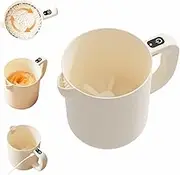 Electric Egg Beater Rice Washer Manual Egg Mixer Large Capacity Small Mixer Mixing Bowl, Rechargeable Eggs and Rice Washing Whisk Cup, Small Mixer Stand Mixer for Mixing Whipping (Beige 1L)
