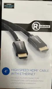RadioShack 4’ High Speed HDMI Cable With Ethernet Gold Plated Connector 1500480