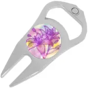 Pretty Flower Golf Ball Marker Divot Repair Tool Bottle Opener