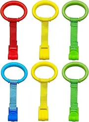 Baby Pull up Rings, Pull Up Rings for Playpen, Baby Crib Pull Rings, Baby Cot Hanging Rings, Infant Baby Toddler Walking Assistant Pull up Ring 6PCS 4 Colors