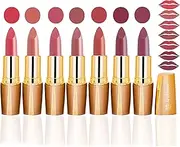 RythmX Soft Matte Lipsticks (Pink, Pink Peach, Mauve, Light Peach, Peach, Mauve, Purple) - Set of 5 Pcs