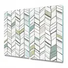 Glass Induction Ceramic Hob Cover Colourful herringbone geometric hand-drawn