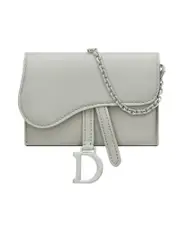 Dior Saddle Nano Pouch in Gray Stone Ultramatte Calfskin