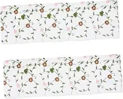 Cabilock 2pcs Blackout Short Tier Drapes Kitchen Cafe Curtain Semi-Sheer Window Treatment for Dining Room Elegant Design Pole Pockets