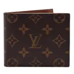 LV LOUIS VUITTON路易威登 M62288 經典MARCO系列MONOGRAM帆布印花折疊短夾(零錢袋)