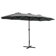 Outdoor Umbrella Twin Umbrellas Beach Stand Garden Base Sun Patio 4.57m
