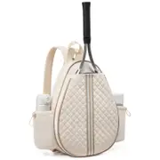 GGP Off White Lightweight Waterproof Tennis Racket Backpack Multifunction Sling And Backpack For Men And Women(The Water Cup Racket Is A Shooting Prop And Is Not Included)