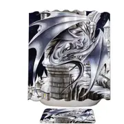 Sentinel Grey Dragon Drawing Shower Curtain