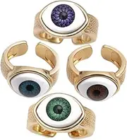 [CIMAXIC] Open Ring for Men Women Gothic Evil Eye Ring Set Fashion Jewelry for Daily Party Wedding
