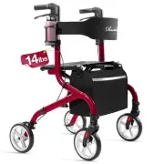 Super Lightweight Rollator Walker for Seniors, Foldable Rolling Walker with S...