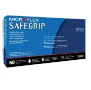 ansell microflex Safe Grip SG-375 Disposable Latex Gloves Blue Size L