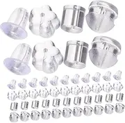 PACKOVE 800pcs Earring Backing Pads Clear Non Irritating Replacement Stoppers for Studs Soft Ear Backs for Heavy Earrings Compatible with Various Styles