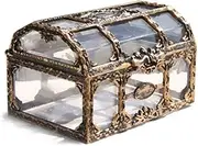 1PC Plastic Transparent Pirate Treasure Box Chests Keepsake Storage Box Bitcoin Storage Case Mini Jewelry Organizer For Kids And Adults