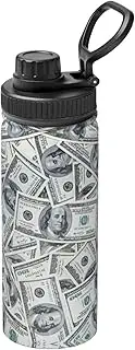 Funny Dollar Money Camping Hiking Hydration Flask,Stainless Steel Outdoor Water Bottle,Double Walled Insulated