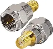 RF Coaxial Coax Adapter SMA Female to F Male Connector Pack of 2