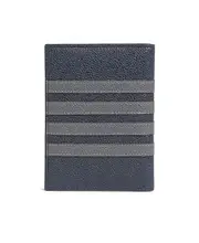 4-Bar leather passport holder One size Black